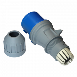 Вилка IEC 309 однофазная 32A, 250V, разборная, синяя